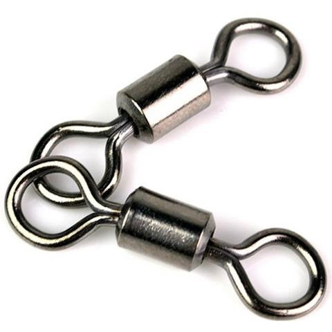 50PCS Ball Bearing Swivel Solid Rings Fishing Connector 1CM