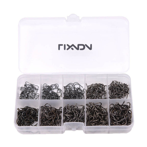 Lixada 600Pcs/lot Carbon Steel Fishing Hook 3#-12# 10 Size Tackle Box